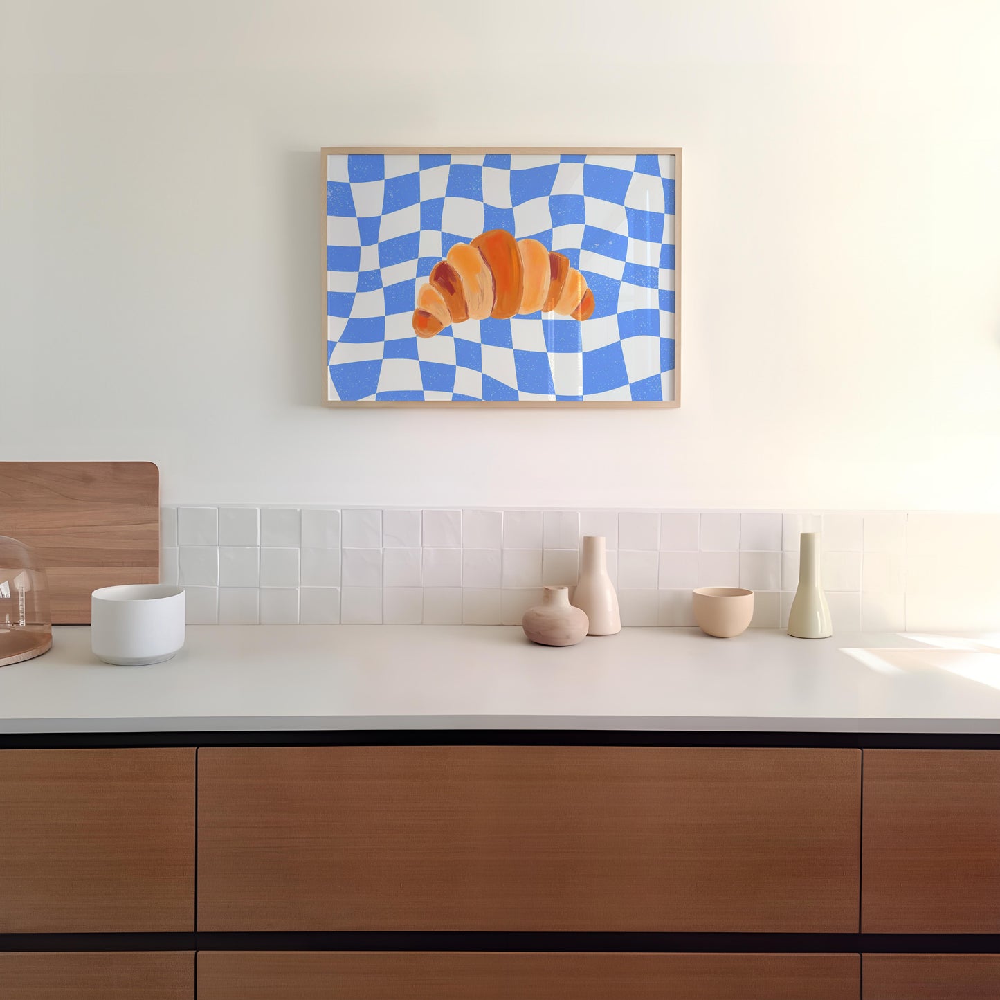 Croissant Checkerboard Blue