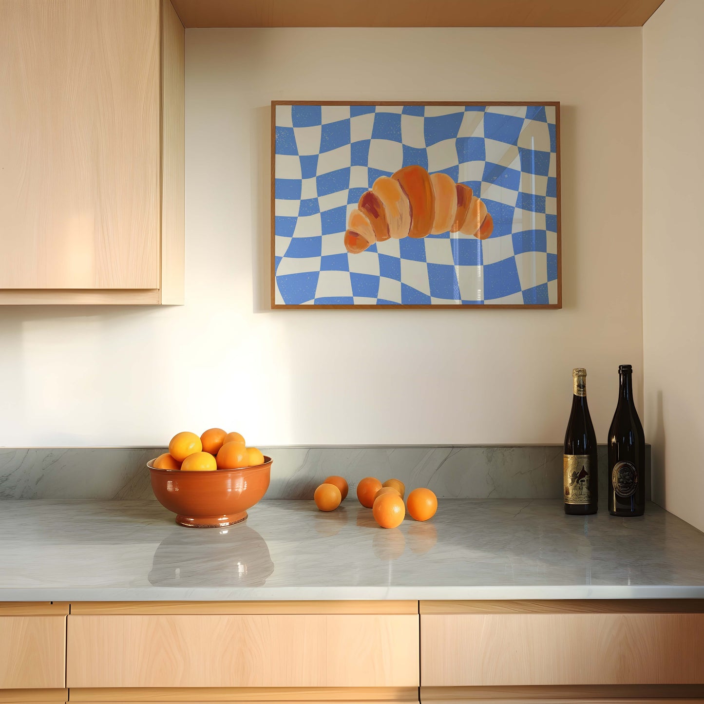 Croissant Checkerboard Blue