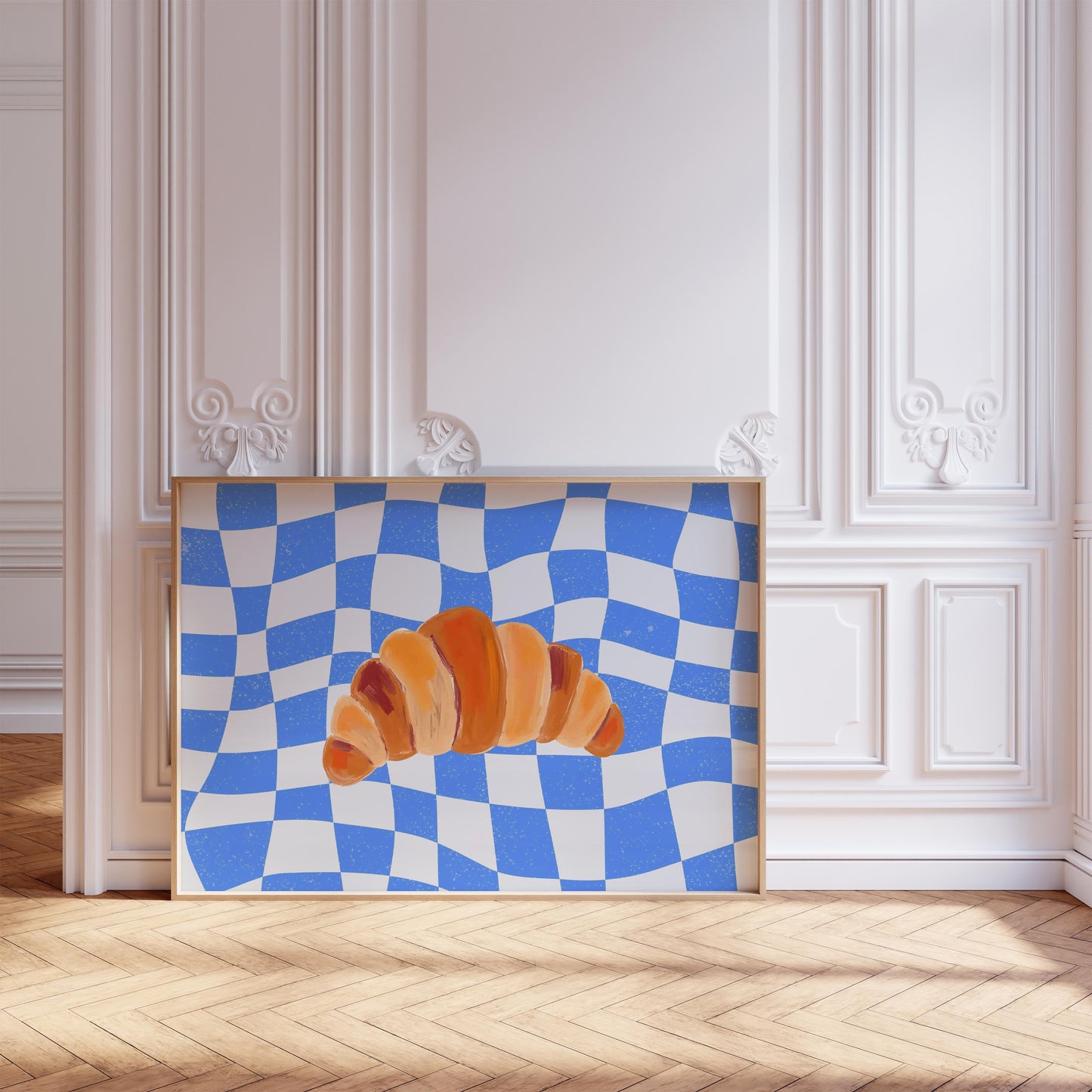 Croissant Checkerboard Blue