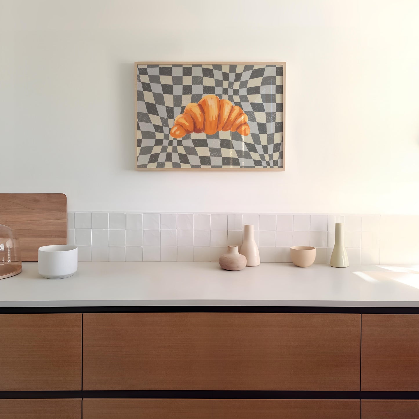 Croissant Checkerboard Black