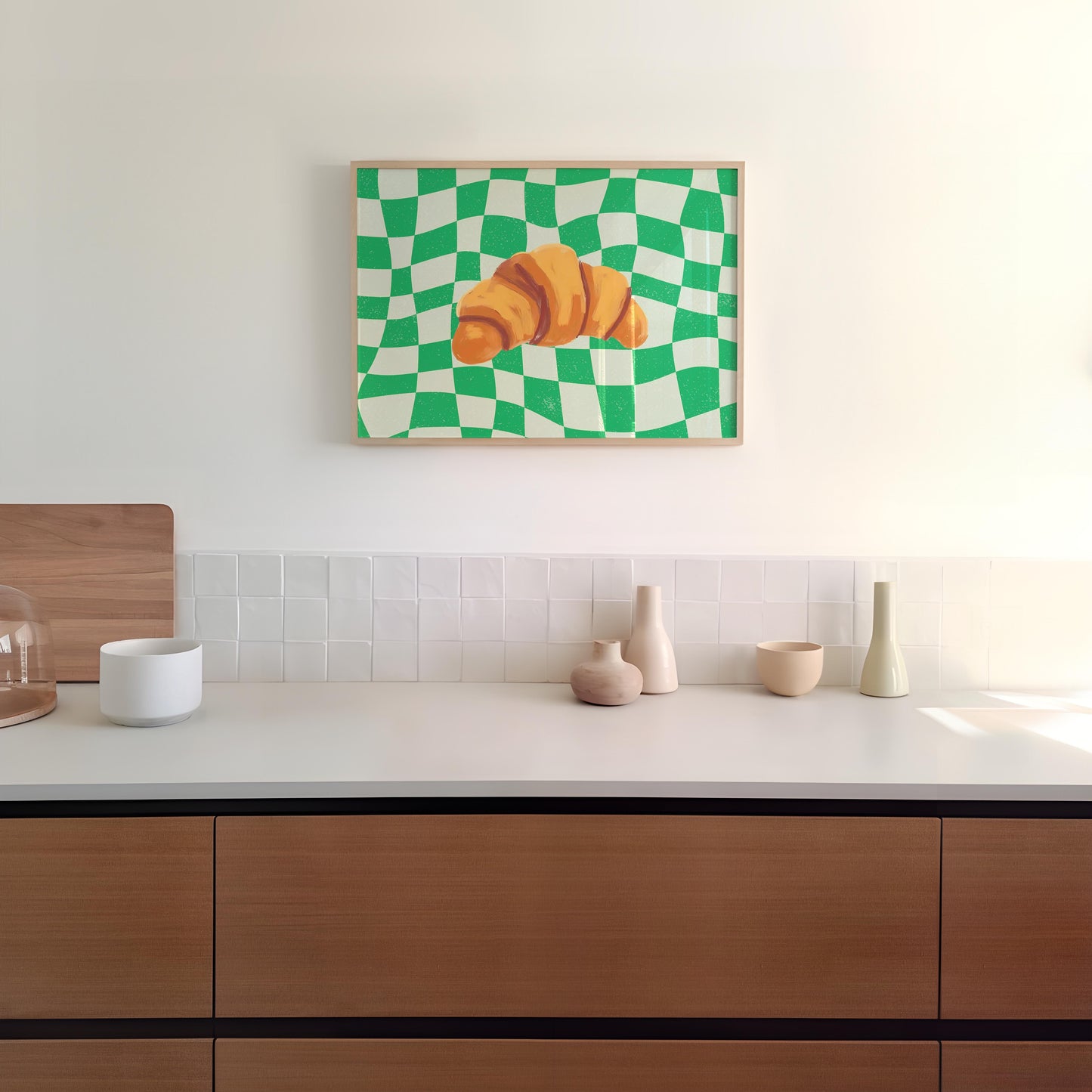 Croissant Checkerboard Green