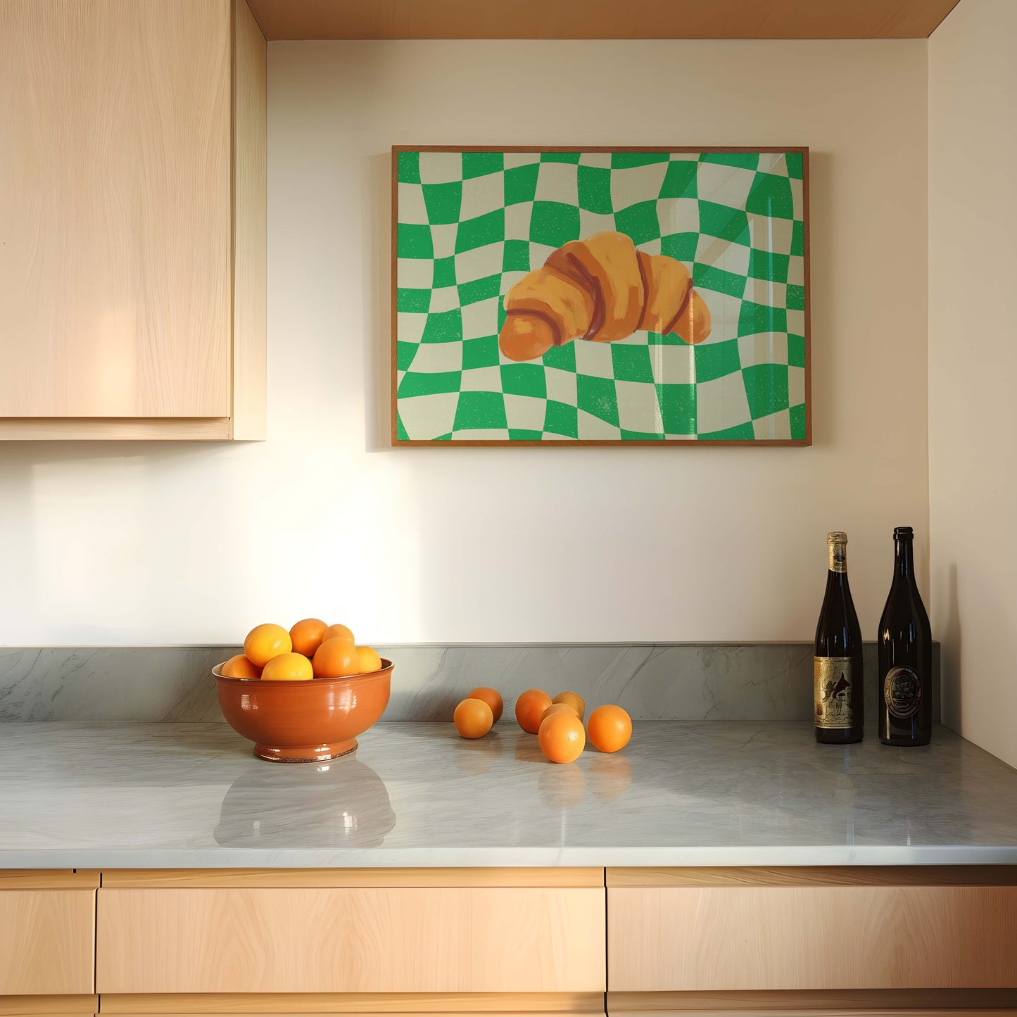 Croissant Checkerboard Green