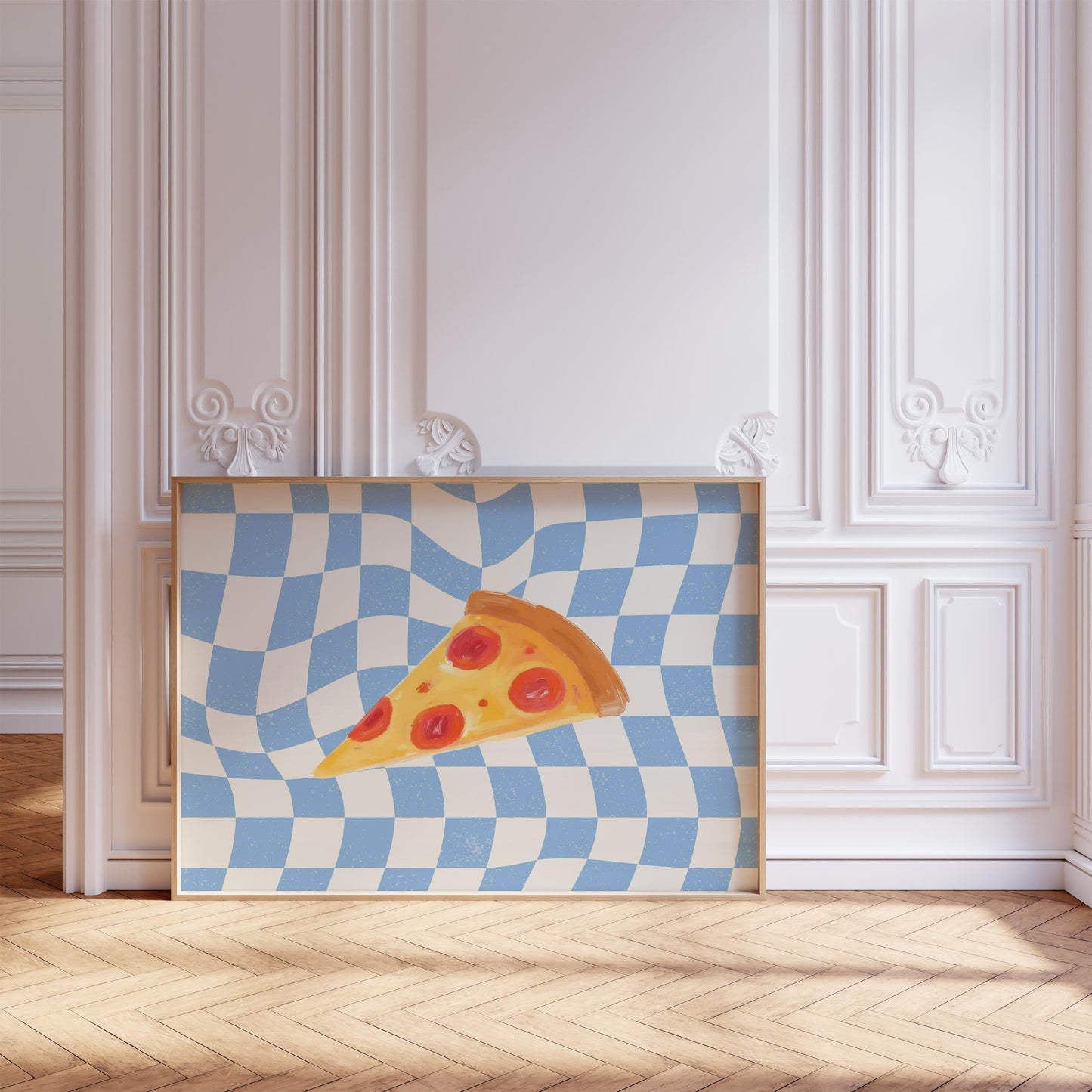 Pizza Checkerboard Blue