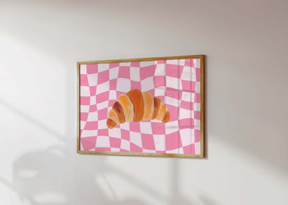 Croissant Checkerboard Pink