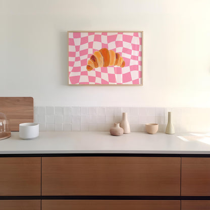 Croissant Checkerboard Pink