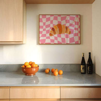 Croissant Checkerboard Pink