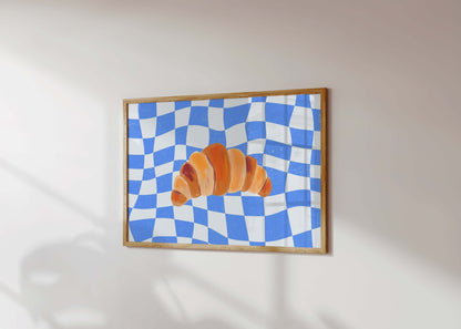 Croissant Checkerboard Blue