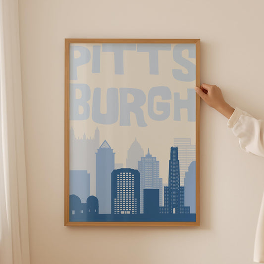 Pittsburgh Skyline Blue