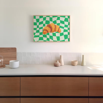 Croissant Checkerboard Green
