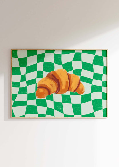 Croissant Checkerboard Green