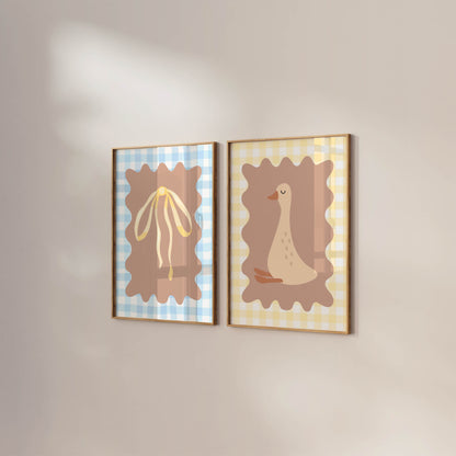 Goose & Bow Prints - Set Of 2