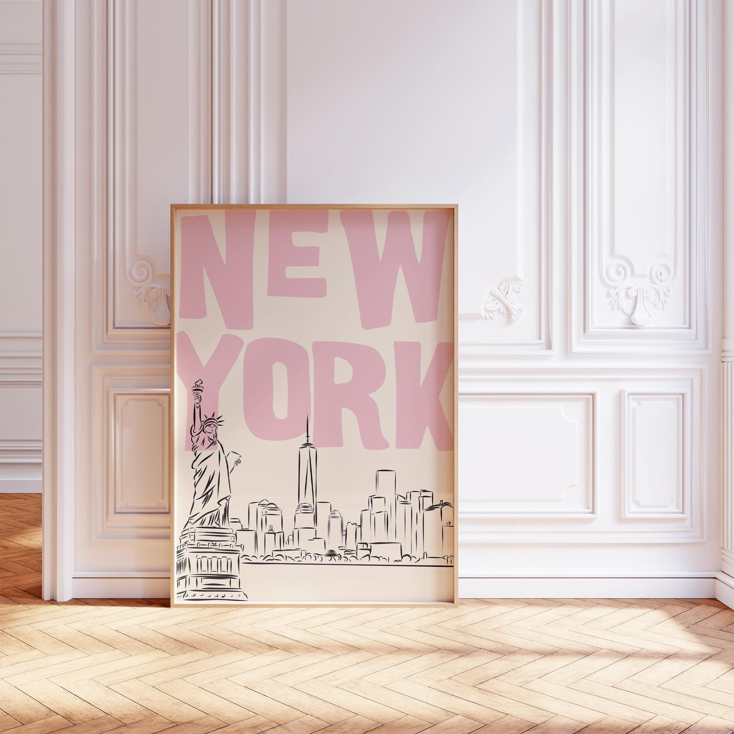 New York Skyline Pink