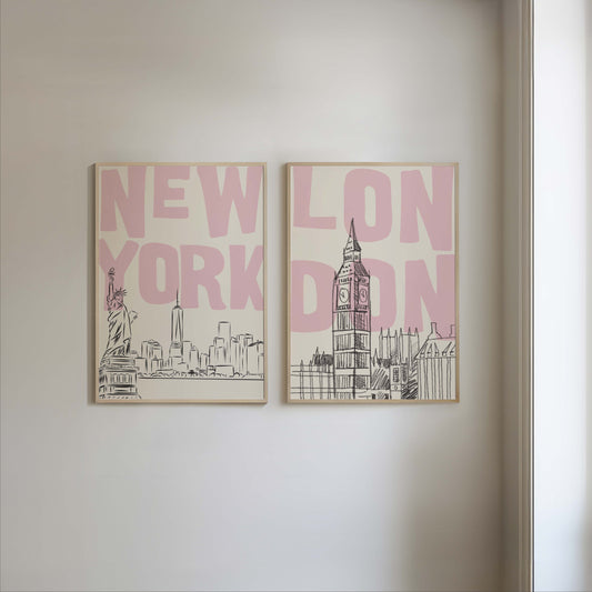 New York & London - Set Of 2