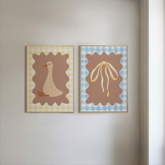 Goose & Bow Prints - Set Of 2